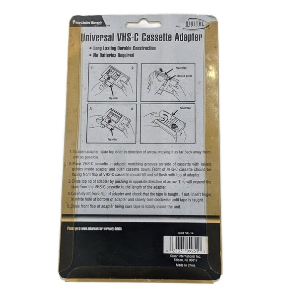 Digital Concepts Universal VHS-C Cassette Adapter VC-14 - Picture 2 of 3